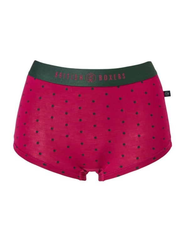 British Boxers Multipack! 4 Pairs of Women's Bamboo Hipster Boxer Briefs – Forest Berry