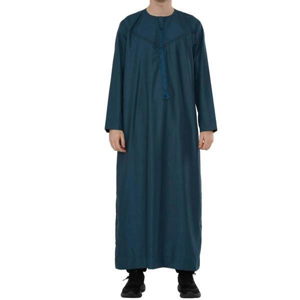 TT-008 - Men's Emirati Omani Arab Tassel Thobe - Blue - Thobez - 1