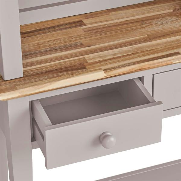 Statement Furniture Florence Console Table and Hutch, Display Cabinet with Shelves