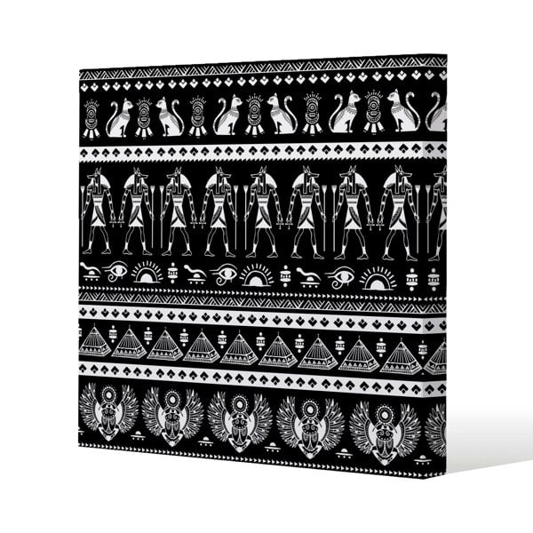 Benjamin Tate Design Heiroglyphs on Black (Canvas Print)