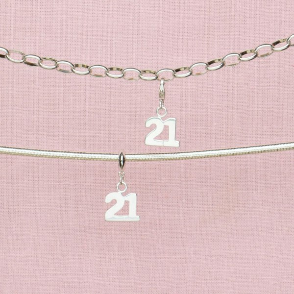 Sterling Silver 21 Charm - MYLEE London