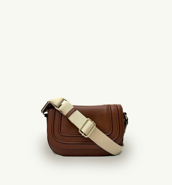 Apatchy London The Mimi Midi Tan Leather Bag