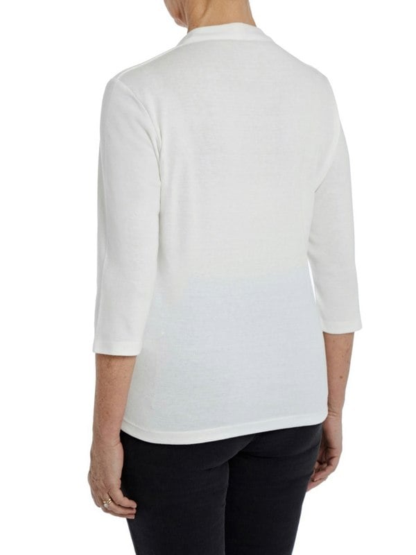 PennyPlain High Back V-neck Top - Ivory