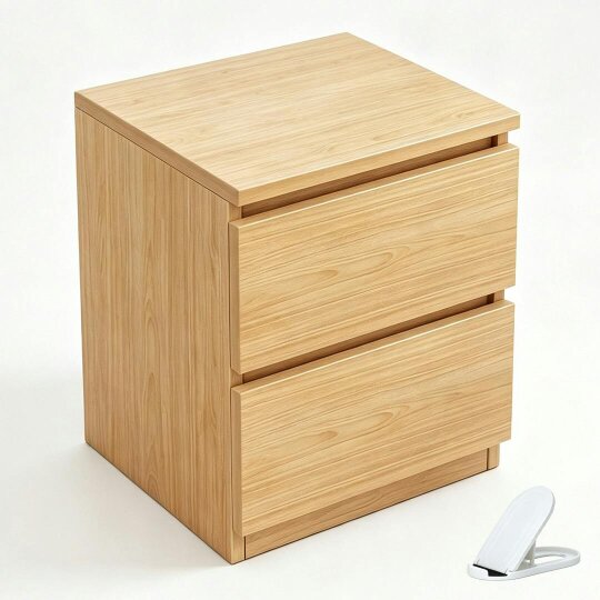 Havendro Modern Bedside Table Drawers Cabinet Bedroom Furniture Storage Nightstand Shelf - brown - S wood