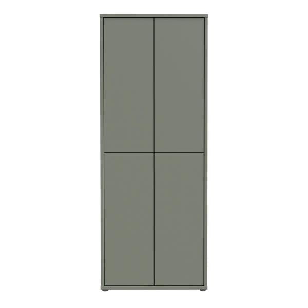 Furniture To Go Alice Springs Tall Shoe Cabinet with 4 Doors Push-to-Open in Sage Green