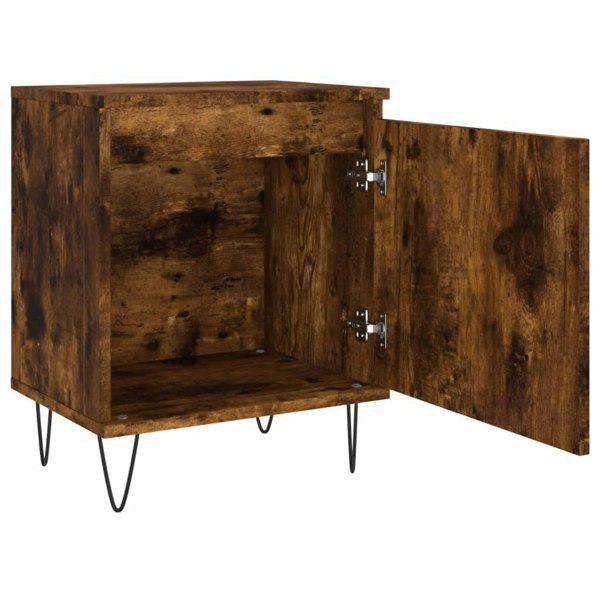 Berkfield Bedside Cabinets 2 pcs Smoked Oak 40x30x50 cm Engineered Wood