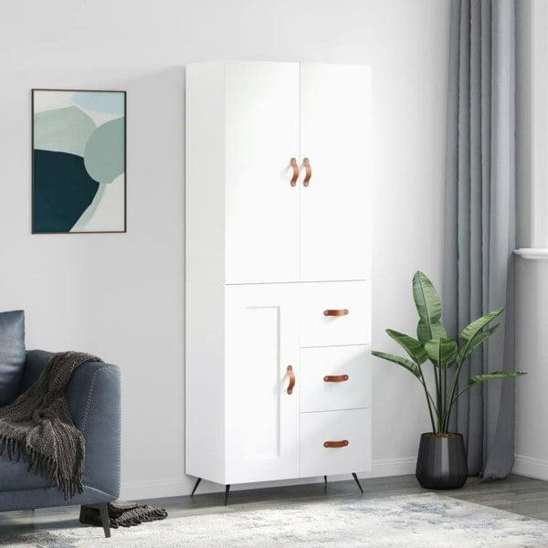 Berkfield Highboard White 69.5x34x180 cm Engineered Wood