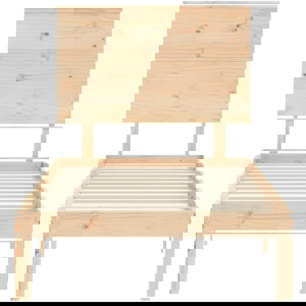 Berkfield Bed Frame with Headboard Small Single Solid Wood