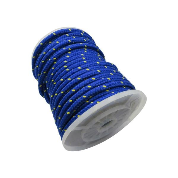 8MM x 100 Metre Blue/Yellow Kernmantle Polypropylene Rope - 16 Plait Double Braided PP