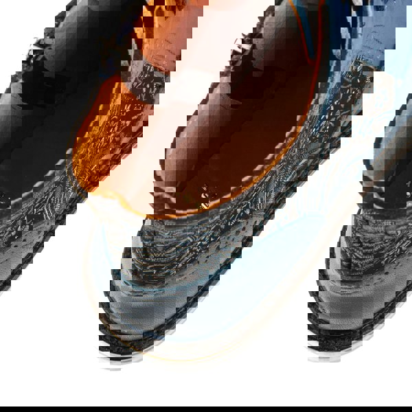 Embassy London Brick Lane Boots - Blue - Women's leather oxford higher ankle boot with brogue detail