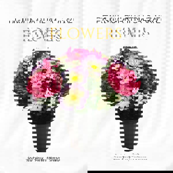 Memorials Direct Premium Artificial Grave Flowers – 25cm Beauty Peony With Anemone | Memorial Vase Pot