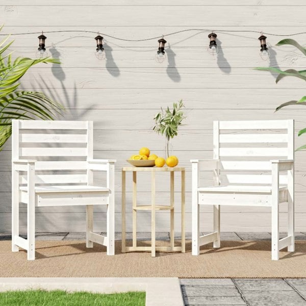 Berkfield Garden Chairs 2 pcs White 60x48x91 cm Solid Wood Pine