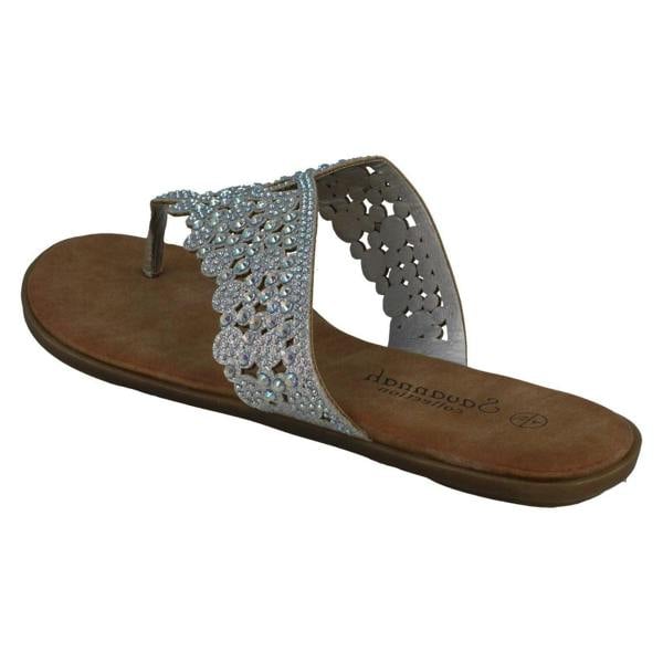 Savannah Ladies Savannah Diamante Toepost Sandals