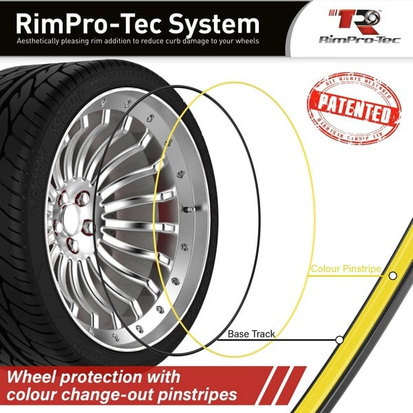 RimPro-Tec Group 4x Black Base's 4x Yellow Pinstripe's / RimPro-Tec® Wheelbands™ car wheel styling kit