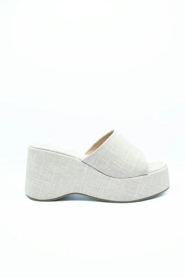 Alessia Slip On Wedge Heel Sandal - Khaki