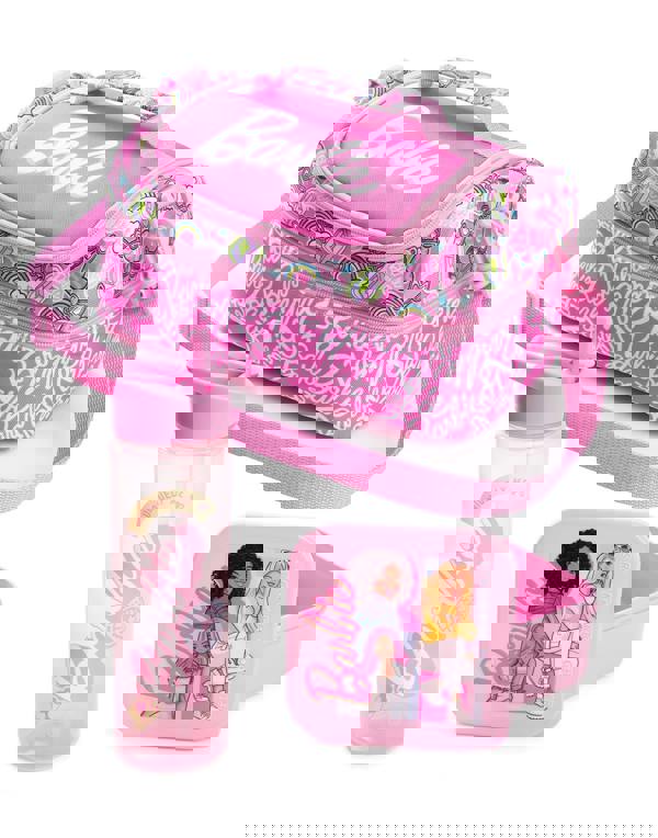 Barbie Girls Pink Stronger Together Lunch Bag Bottle and Snack Pot (One Size)