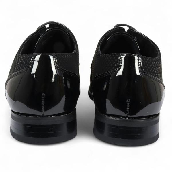 Dolcetto Men's Black Leather Oxford Formal Derby Shoes