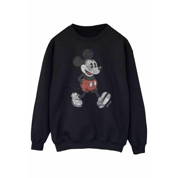 Disney Womens Walking Mickey Mouse Sweatshirt - Black