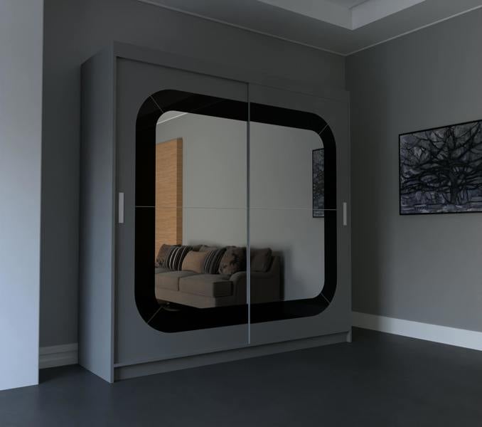 RAC3 Modern Bedroom Sliding Wardrobe - Ample Storage Space and Sleek Design comes in White and Grey and Width 150cm/180cm/203cm