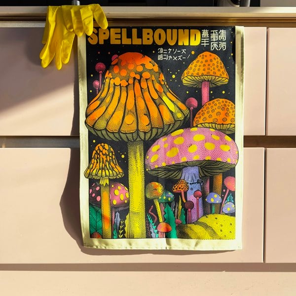 Spellbound Trippy Mushroom Tea Towel