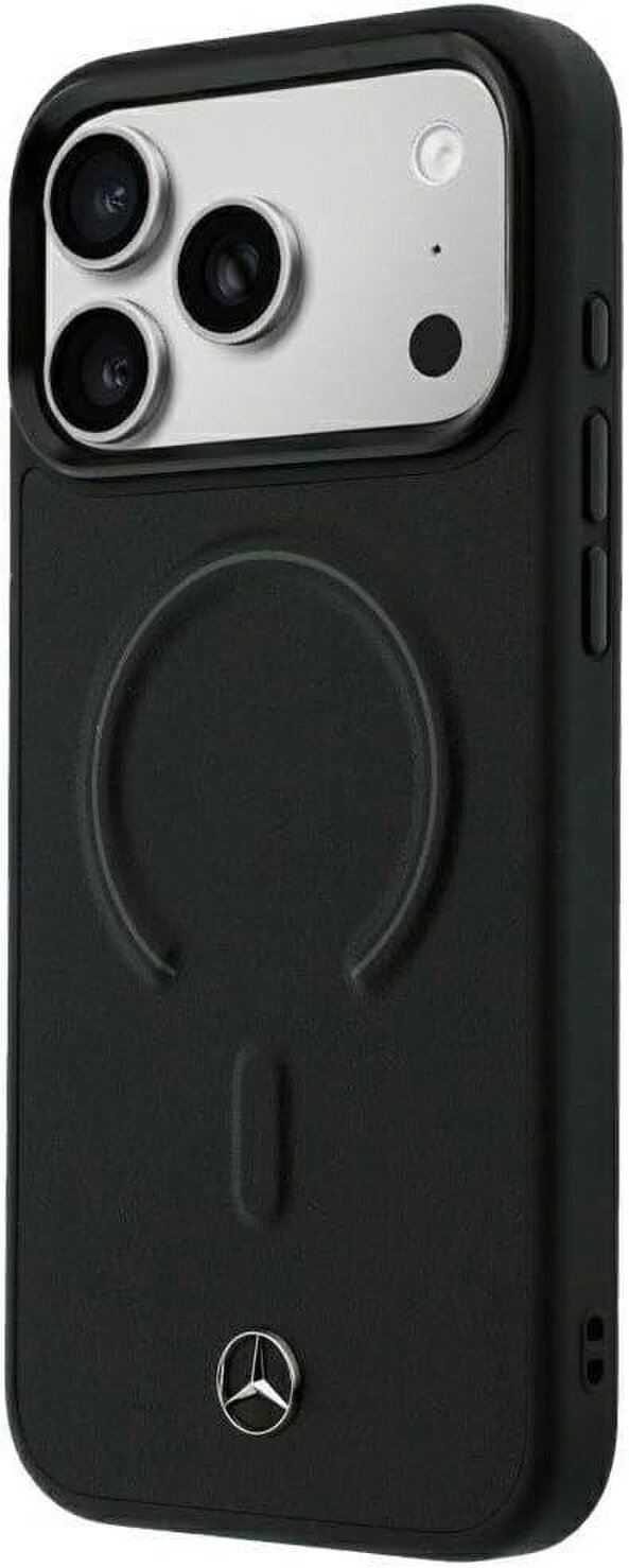 Mercedes Leather 3D MagSafe Case for iPhone 17/18 Pro 6.3" Black - MEHMP18L25PEMMOK