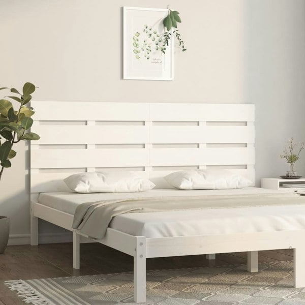 Berkfield Headboard White 200x3x80 cm Solid Wood Pine