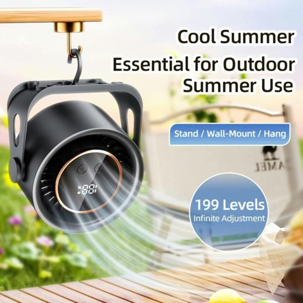 Dyzi Digital Display Desktop Fan 199 Speed Rechargeable Wall Mount Fan
