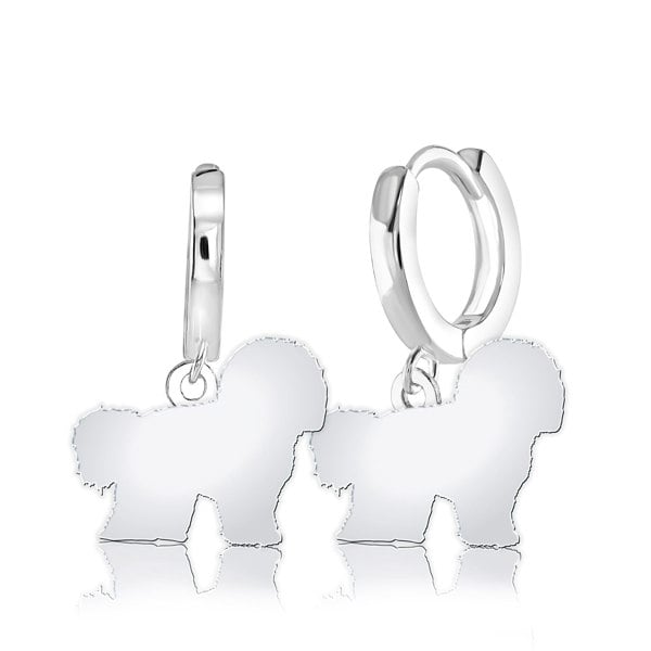 Mylee London Bichon Frise Silhouette Silver Earrings