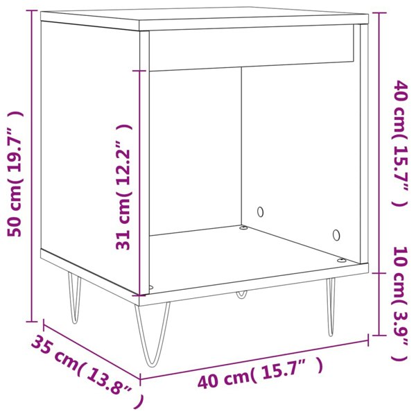 Berkfield Bedside Cabinets 2 pcs Grey Sonoma 40x35x50 cm Engineered Wood