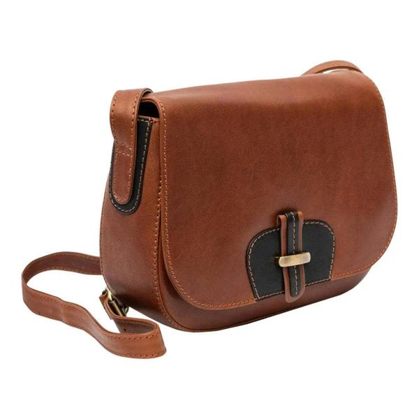 Frontview of Tan Leather Shoulder bag