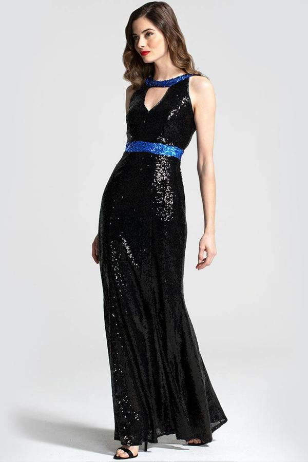 HotSquash Sequin Maxi Keyhole Dress
