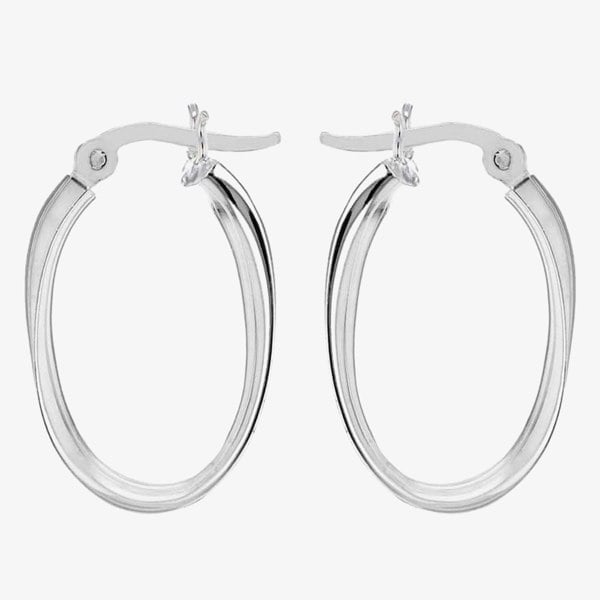 T. H. Baker Sterling Silver Oval Creole Earrings 8.53.7779