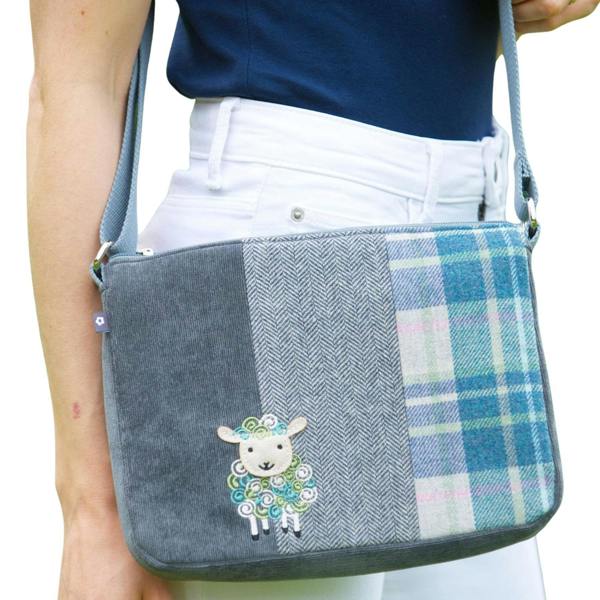 Earth Squared Country Sheep Tartan Tweed Messenger Bag