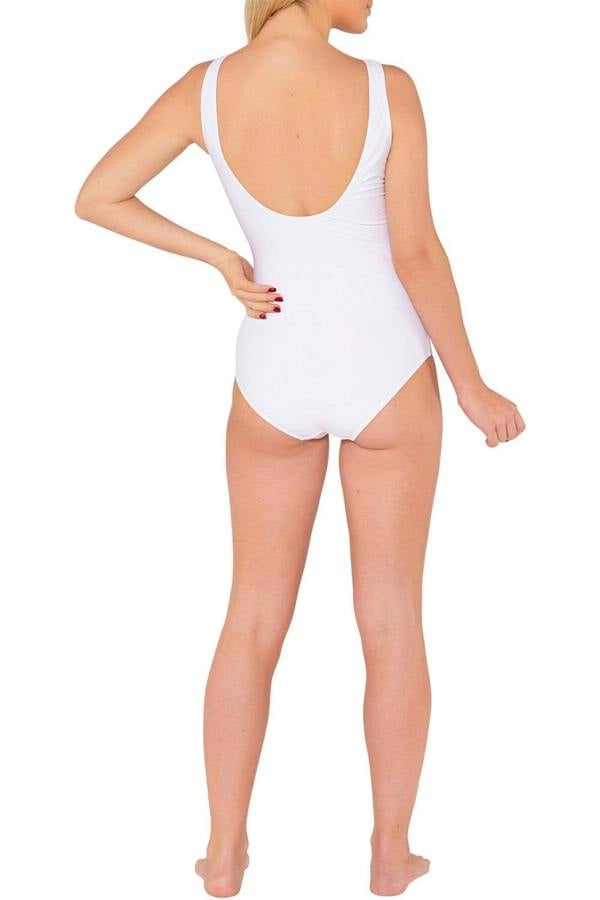 White Belted Swimsuit