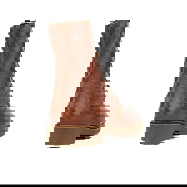 Embassy London Didi Wool - Brown - Women's leather lace-up and zip-up round toe combat boot