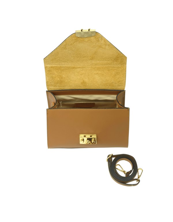 Le Parmentier Peggy Top Handle Satchel Bag - Caramel