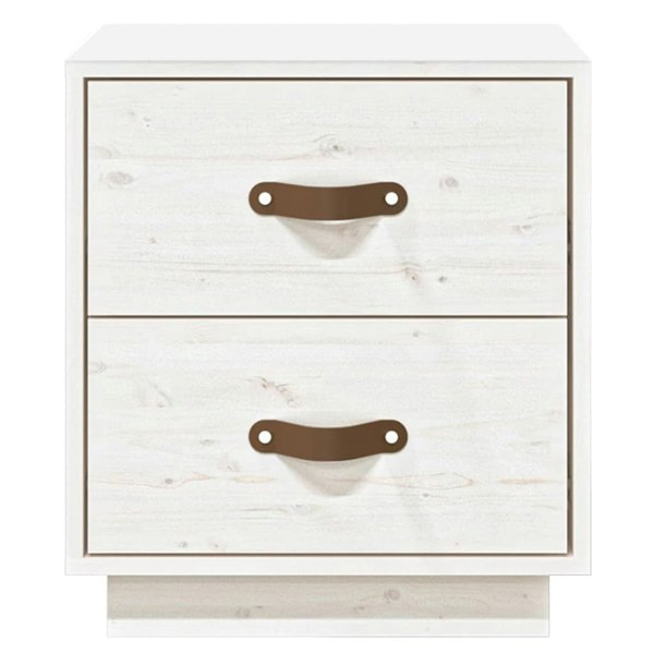 Berkfield Bedside Cabinet White 40x34x45 cm Solid Wood Pine