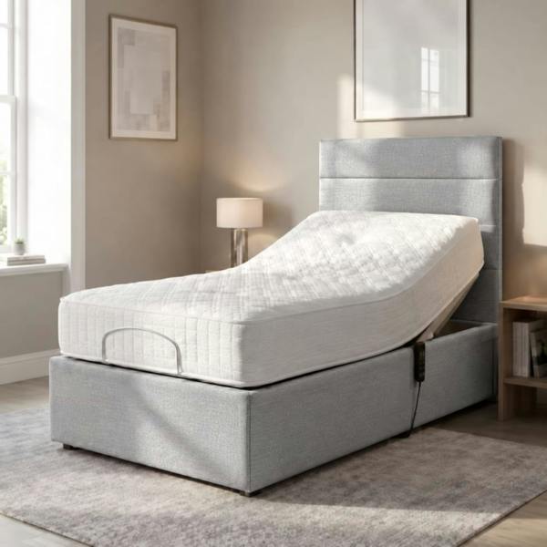 Paradise Beds Diagnol Line Electric Adjustable bed With Memory Mattress