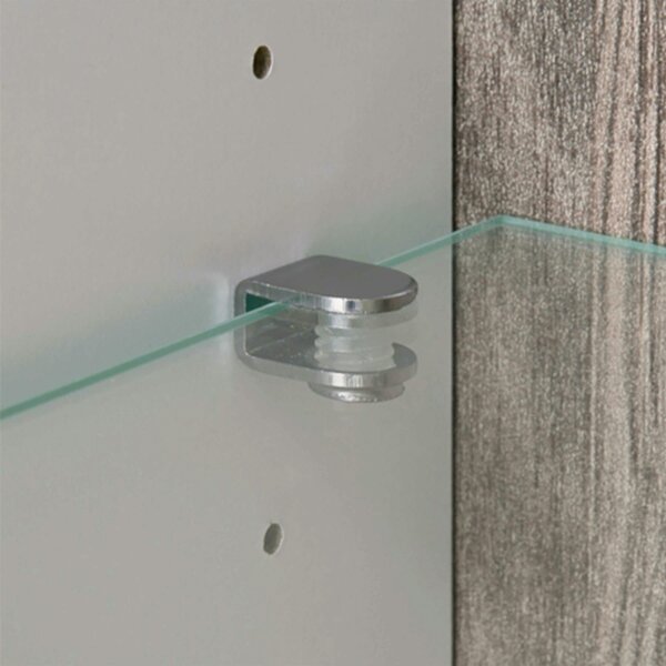 Wyld Haus Foxwhisk Low Display Cabinet White and Truffle Oak Wood