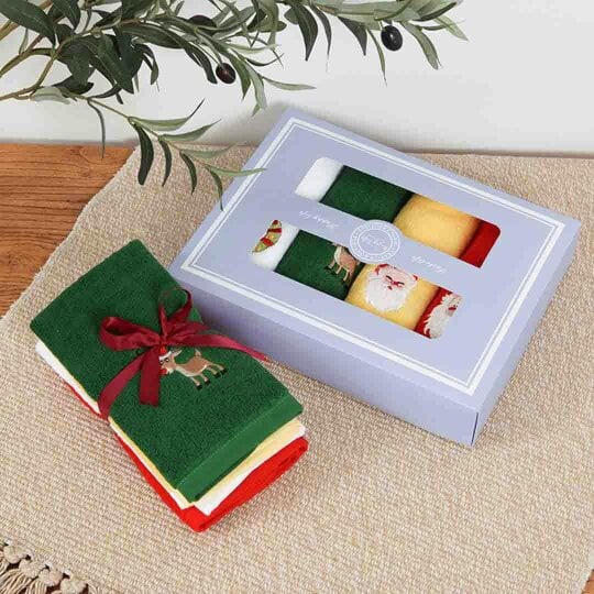 Obasyhig Christmas Embroidered Towel Gift Set
