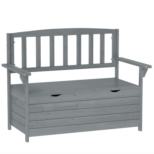 Wyld Haus Cozicce Metal Grey 2 Seater Outdoor Storage Bench With Lift Up Seat