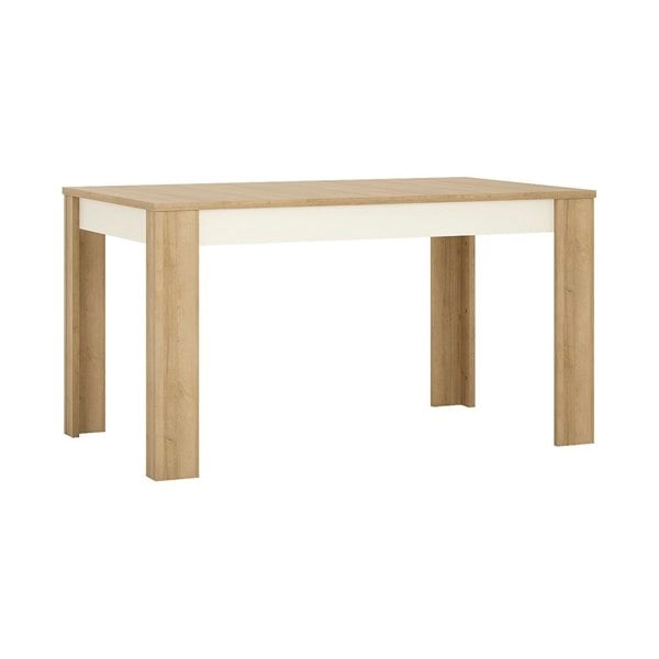 Furniture To Go Lyon Medium extending dining table 140/180 cm in Riviera Oak/White High Gloss