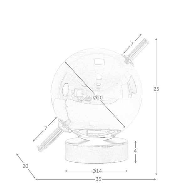 Angel Cerdá Grey smoked mirror-effect glass and black steel table lamp 8090