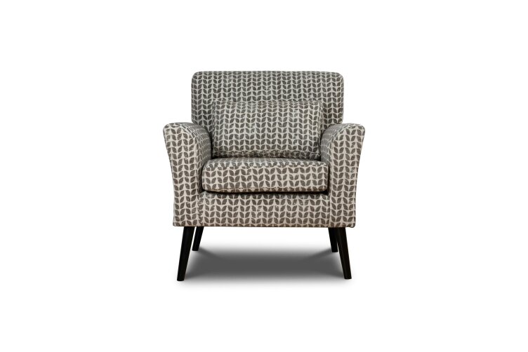 Wyld Haus Niteroi Grey Patterned Fabric Accent Armchair