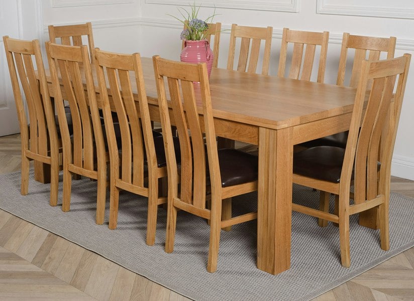 That's Furniture Dakota Extra Large Oak Dining Table with Princeton Oak Chairs