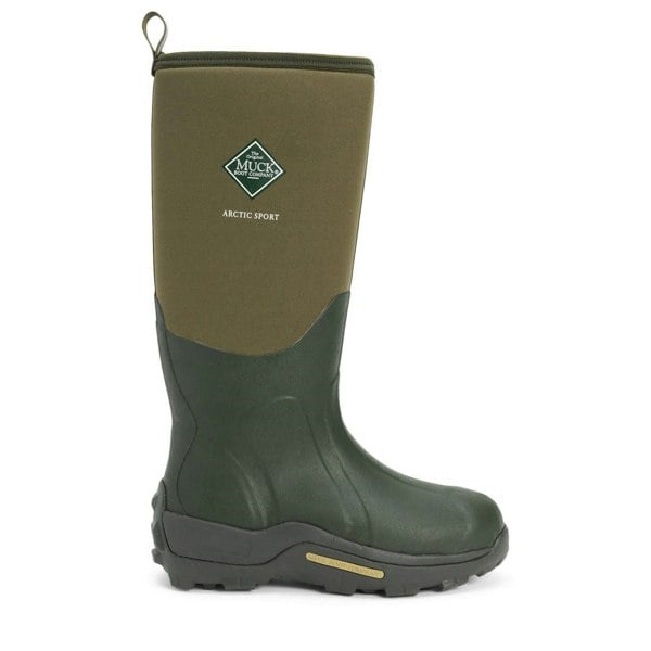 Muck Boots Arctic Sport Pull On Unisex Wellington Boots in Moss Green