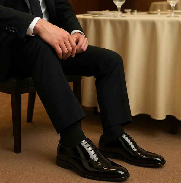 Goor DESMOND Mens Square Toe Patent Dress Shoes Black Patent