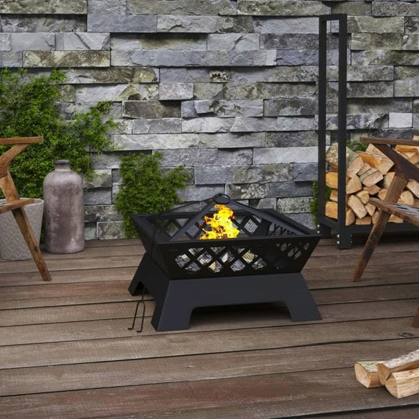 Berkfield Fire Pit with Poker 50 cm XXL Steel