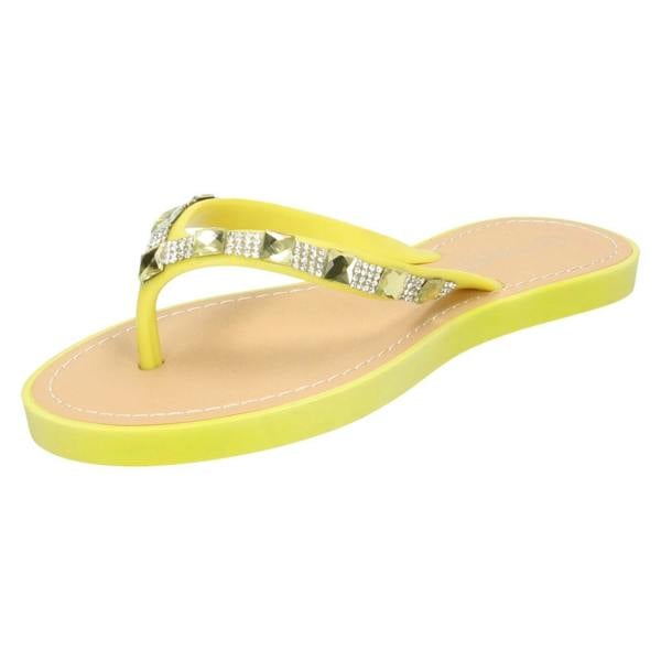 Savannah Ladies Savannah Sequin Toe Post Flip Flop Sandal