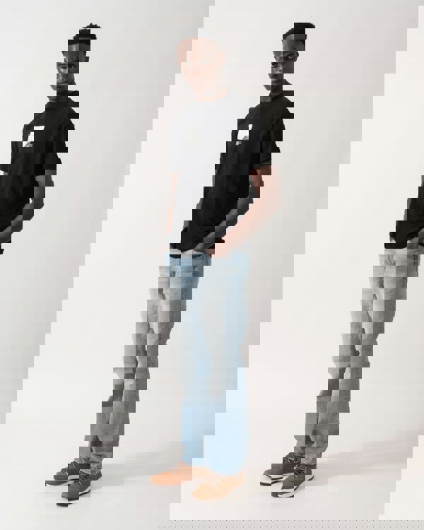 BOSS Green Zone Stripe Mens T-Shirt with Decorative Reflective Accents - Black 001